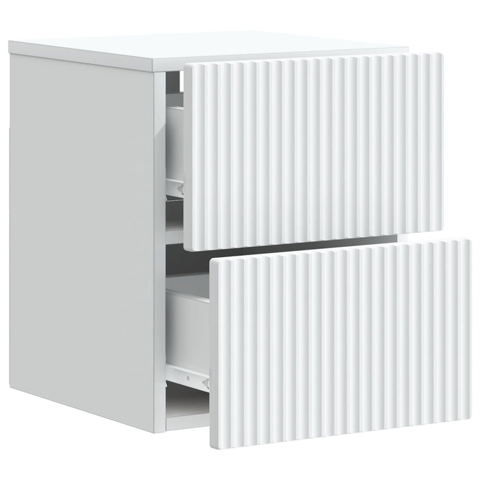 Dulap de noapte suspendat Alb 33 x 34,5 x 40 cm Lemn prelucrat - WALTI WALTI