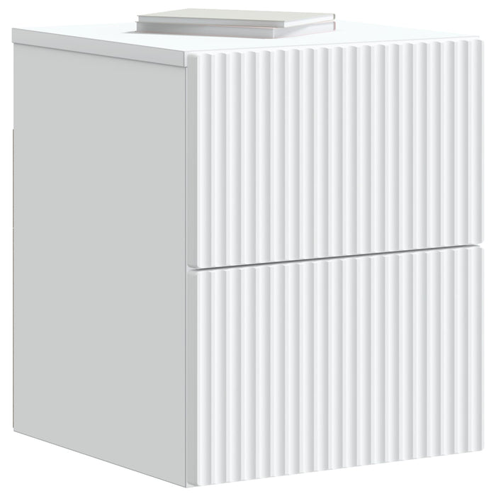 Dulap de noapte suspendat Alb 33 x 34,5 x 40 cm Lemn prelucrat - WALTI WALTI