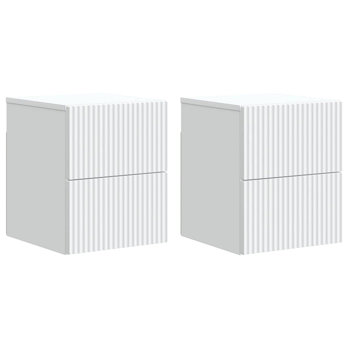Dulap de noapte suspendat cu sertar 2 pcs Alb 33 x 34,5 x 40 cm - WALTI WALTI