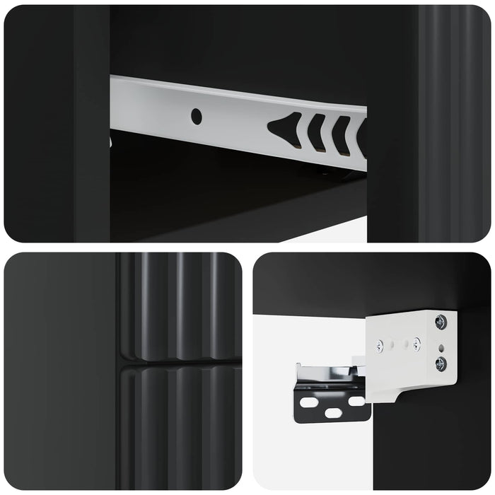 Dulap de noapte suspendat 2 pcs Negru 33 x 34,5 x 40 cm - WALTI WALTI
