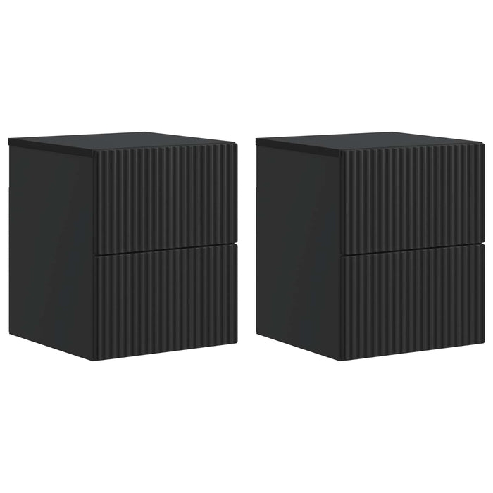 Dulap de noapte suspendat 2 pcs Negru 33 x 34,5 x 40 cm - WALTI WALTI