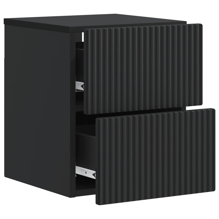 Dulap de noapte suspendat 2 pcs Negru 33 x 34,5 x 40 cm - WALTI WALTI