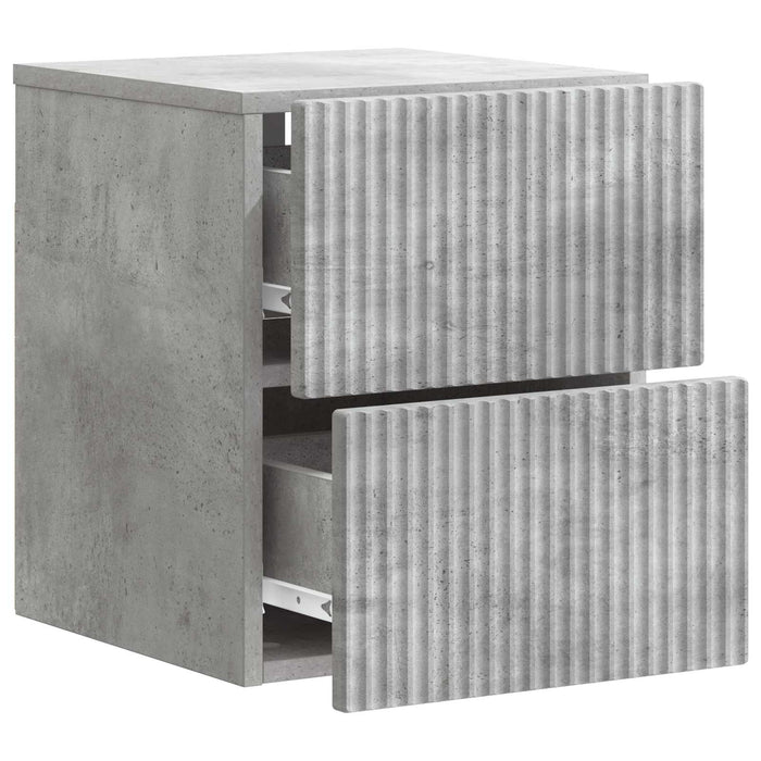 Dulap de noapte suspendat cu sertar Gri Beton 33 x 34,5 x 40 cm - WALTI WALTI