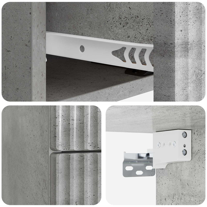 Dulap de noapte suspendat 2 pcs Gri Beton 33 x 34,5 x 40 cm - WALTI WALTI