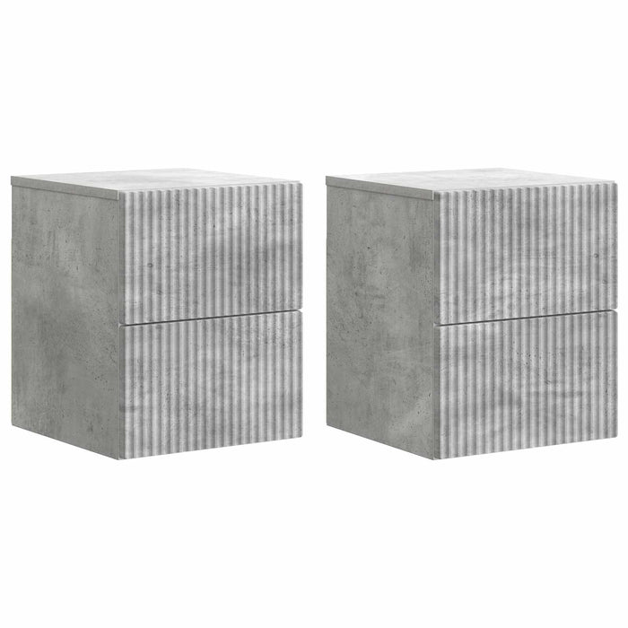 Dulap de noapte suspendat 2 pcs Gri Beton 33 x 34,5 x 40 cm - WALTI WALTI