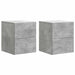 Dulap de noapte suspendat 2 pcs Gri Beton 33 x 34,5 x 40 cm - WALTI WALTI