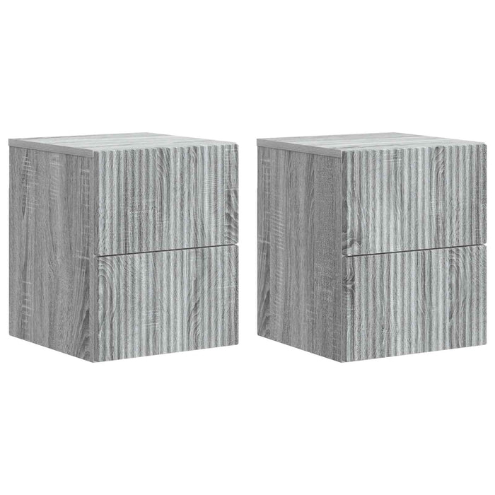Dulap de noapte suspendat 2 pcs Sonoma gri 33 x 34,5 x 40 cm - WALTI WALTI