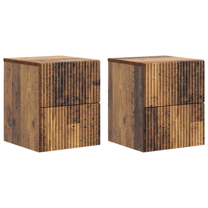 Dulap de noapte suspendat 2 pcs Lemn vechi 33 x 34,5 x 40 cm - WALTI WALTI