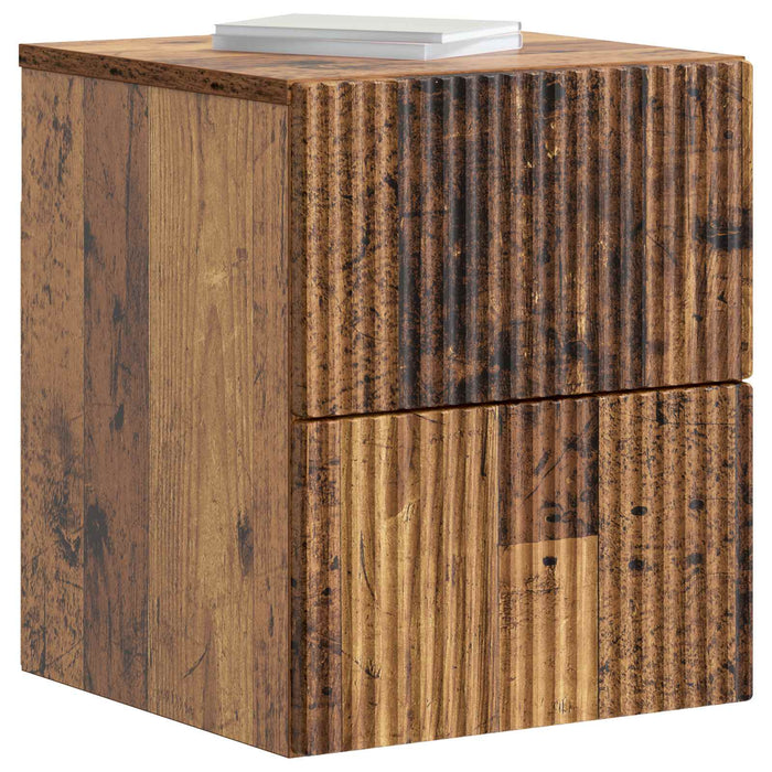 Dulap de noapte suspendat 2 pcs Lemn vechi 33 x 34,5 x 40 cm - WALTI WALTI