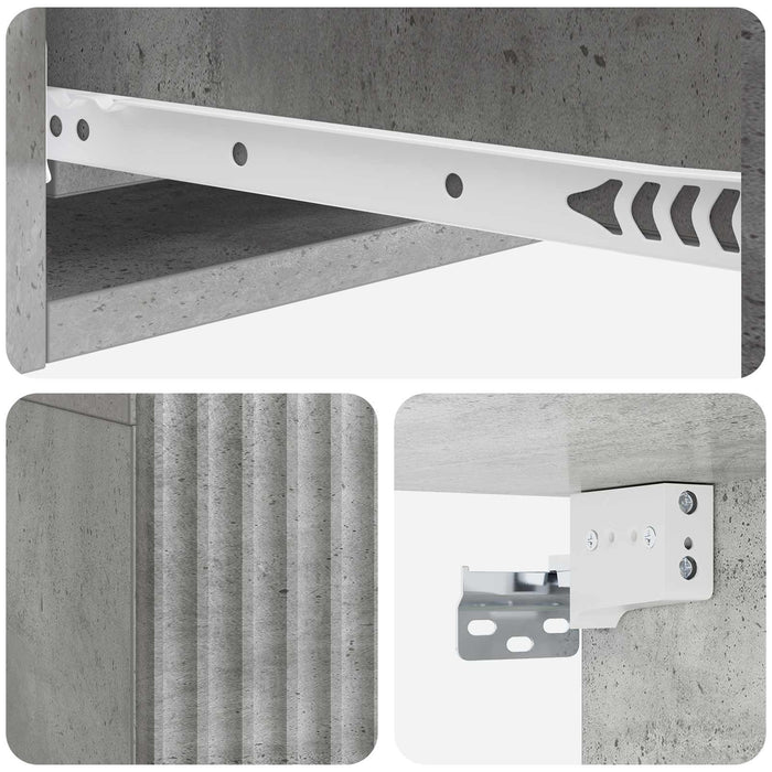 Masă laterală montată pe perete Gri Beton 59 x 34,5 x 17 cm - WALTI WALTI