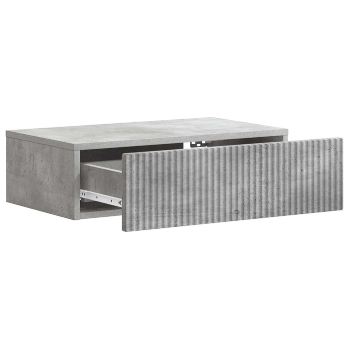 Masă laterală montată pe perete Gri Beton 59 x 34,5 x 17 cm - WALTI WALTI