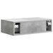 Masă laterală montată pe perete Gri Beton 59 x 34,5 x 17 cm - WALTI WALTI