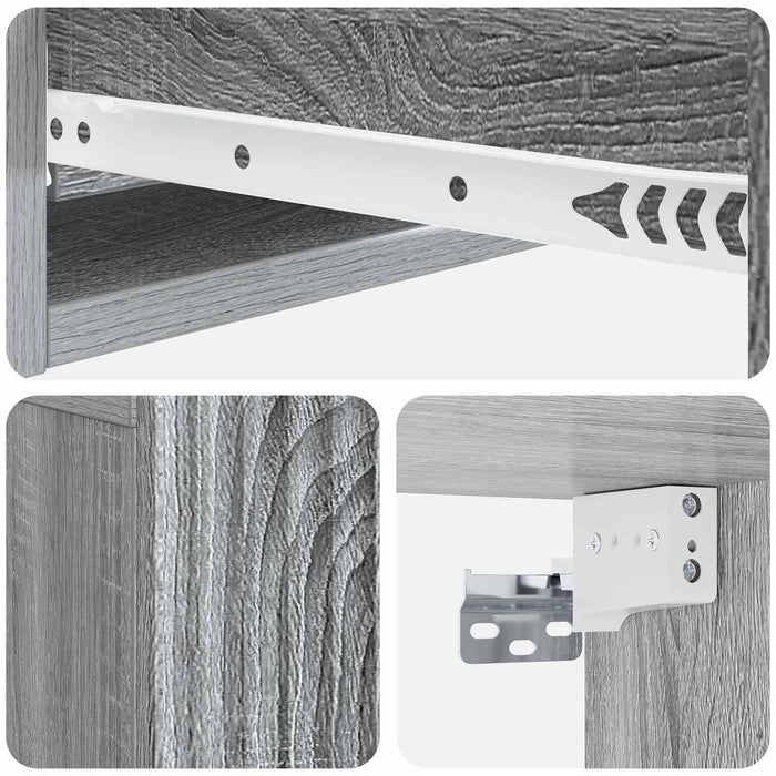 Masă laterală montată pe perete Sonoma gri 59 x 34,5 x 17 cm - WALTI WALTI