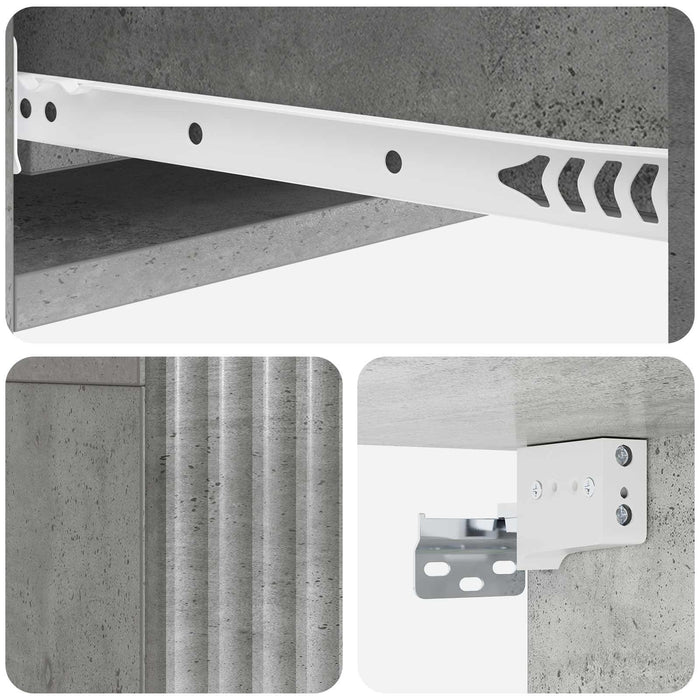 Masă laterală montată pe perete Gri Beton 87,5 x 34,5 x 17 cm - WALTI WALTI