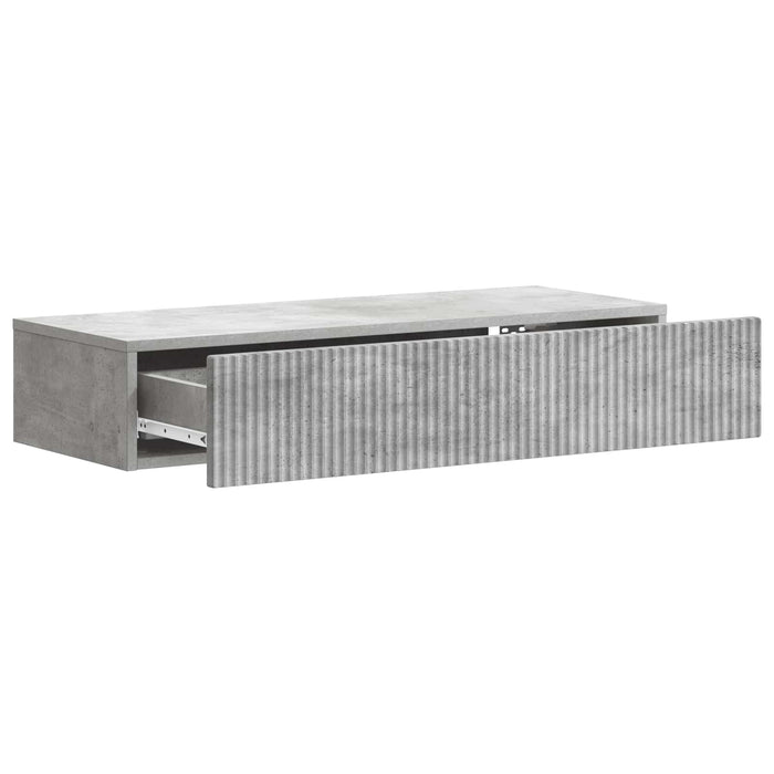 Masă laterală montată pe perete Gri Beton 87,5 x 34,5 x 17 cm - WALTI WALTI
