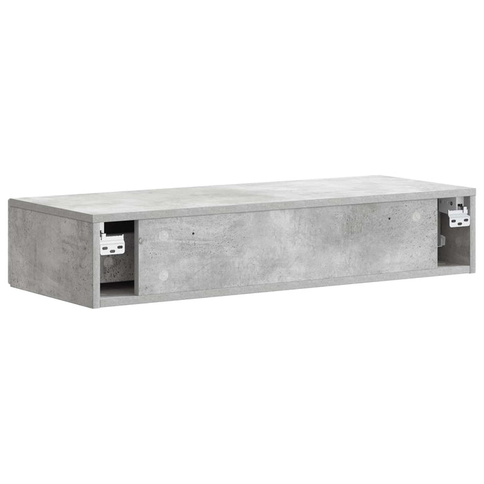 Masă laterală montată pe perete Gri Beton 87,5 x 34,5 x 17 cm - WALTI WALTI