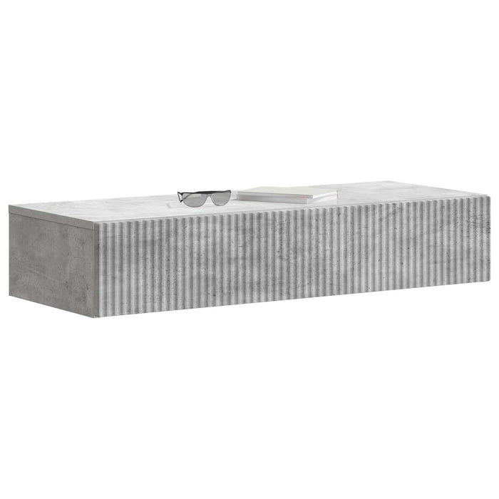 Masă laterală montată pe perete Gri Beton 87,5 x 34,5 x 17 cm - WALTI WALTI