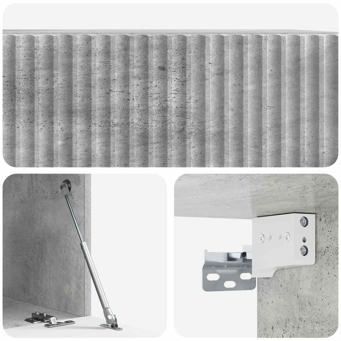 Oglindă TV montată pe perete Gri Beton 59,5 x 41 x 30 cm - WALTI WALTI