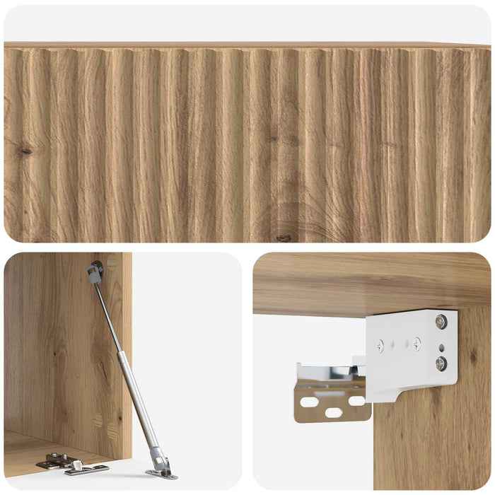 Oglindă TV montată pe perete Stejar Artizanal 59,5 x 41 x 30 cm - WALTI WALTI