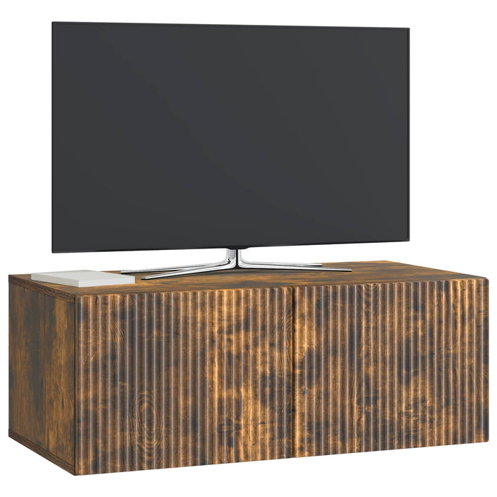 Oglindă TV montată pe perete Stejar fumuriu 78,5 x 41 x 30 cm - WALTI WALTI