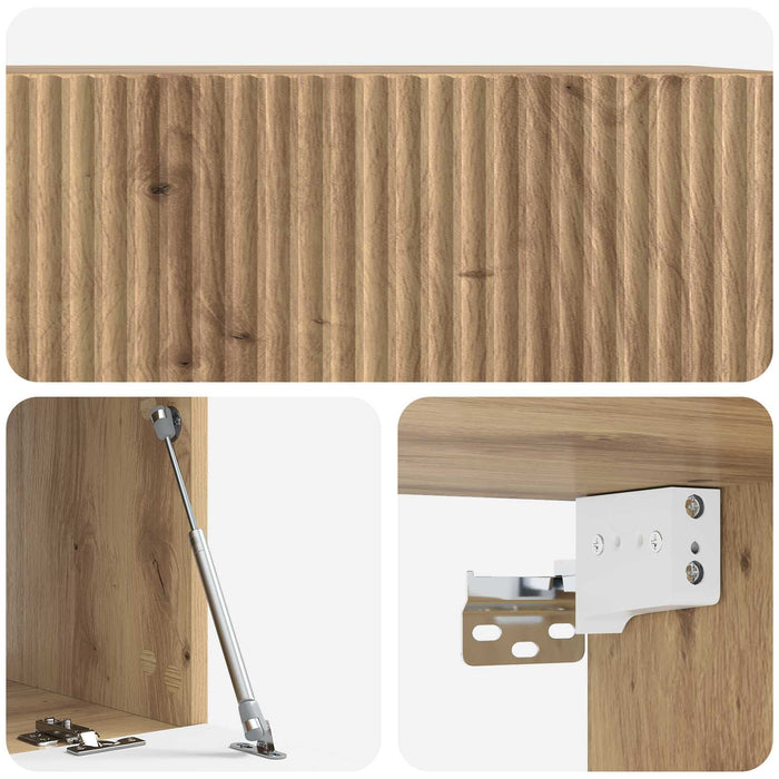Oglindă TV montată pe perete Stejar Artizanal 78,5 x 41 x 30 cm - WALTI WALTI