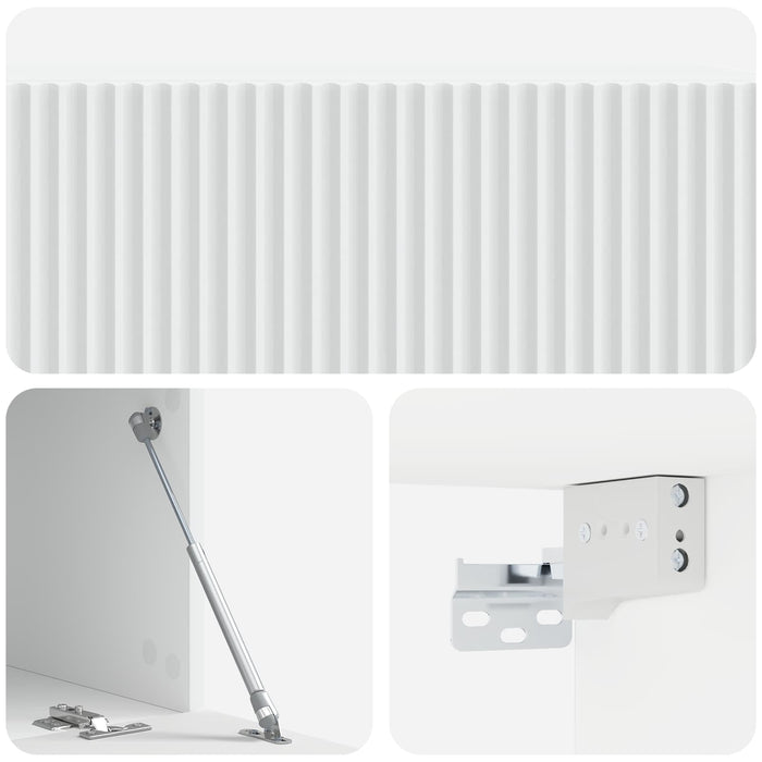 Oglindă TV montată pe perete Alb 98 x 41 x 30 cm Lemn prelucrat - WALTI WALTI