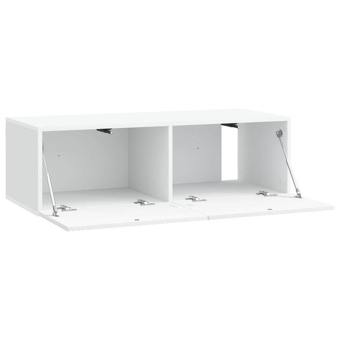 Oglindă TV montată pe perete Alb 98 x 41 x 30 cm Lemn prelucrat - WALTI WALTI