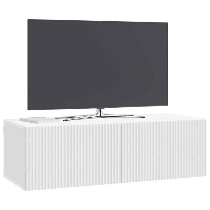 Oglindă TV montată pe perete Alb 98 x 41 x 30 cm Lemn prelucrat - WALTI WALTI