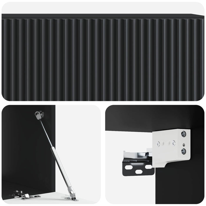 Oglindă TV montată pe perete Pe perete Negru 98 x 41 x 30 cm - WALTI WALTI