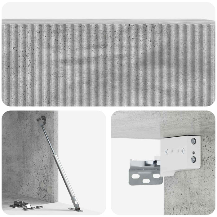 Oglindă TV montată pe perete Gri Beton 98 x 41 x 30 cm - WALTI WALTI