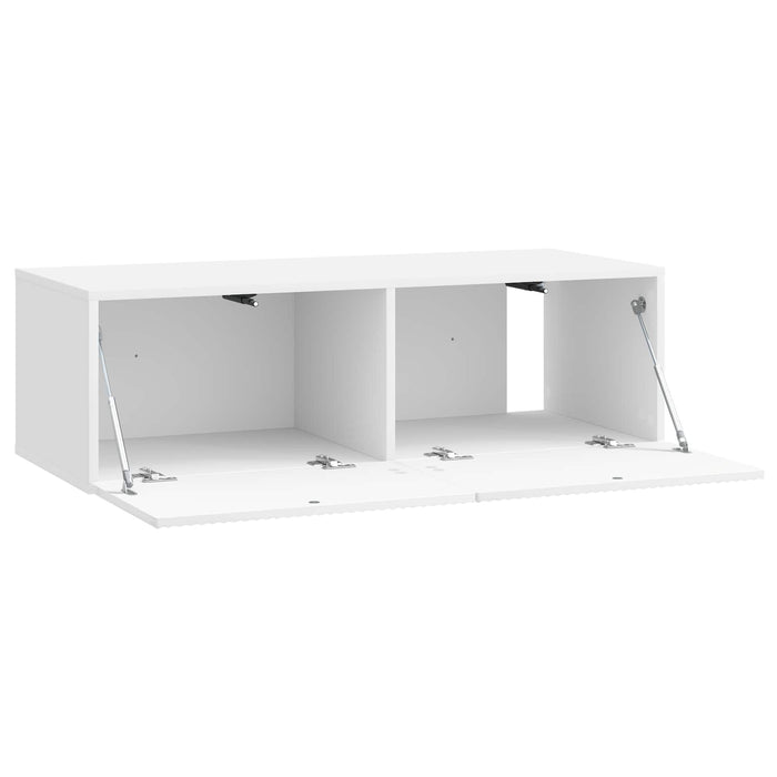 Oglindă TV montată pe perete Alb foarte lucios 98 x 41 x 30 cm - WALTI WALTI