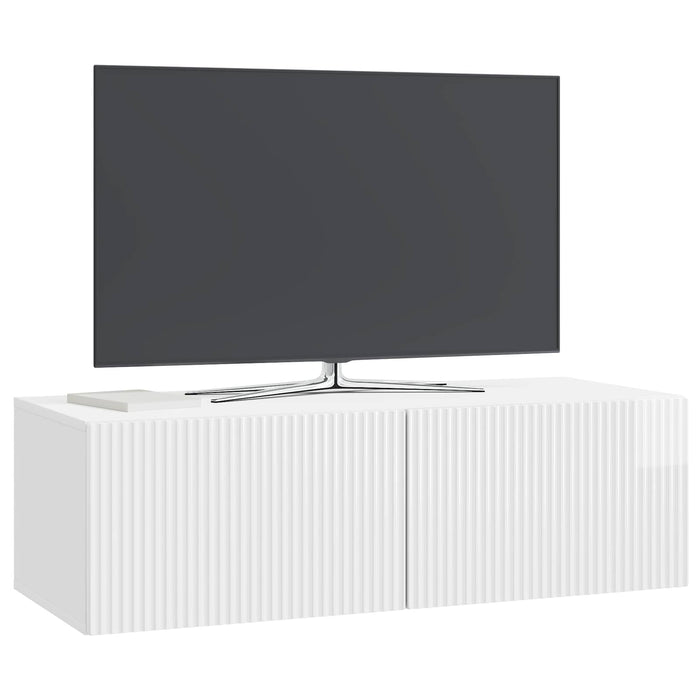 Oglindă TV montată pe perete Alb foarte lucios 98 x 41 x 30 cm - WALTI WALTI