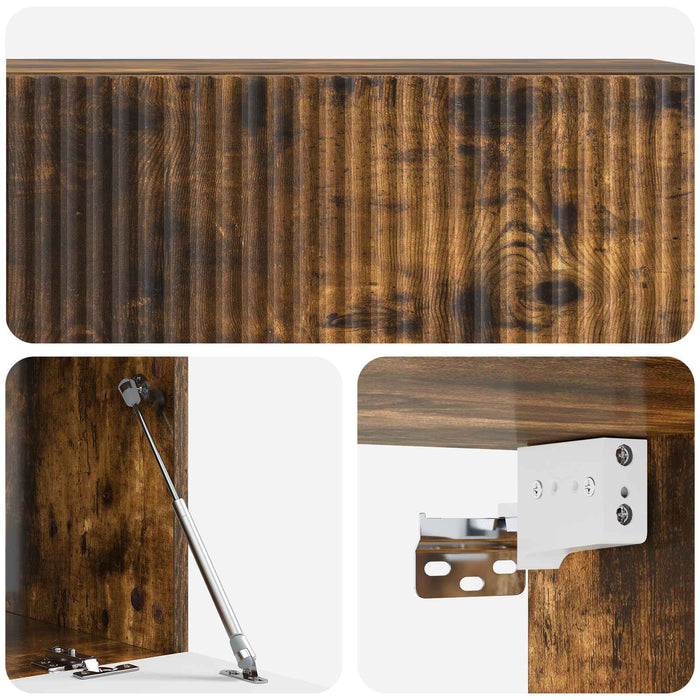 Oglindă TV montată pe perete Stejar fumuriu 98 x 41 x 30 cm - WALTI WALTI