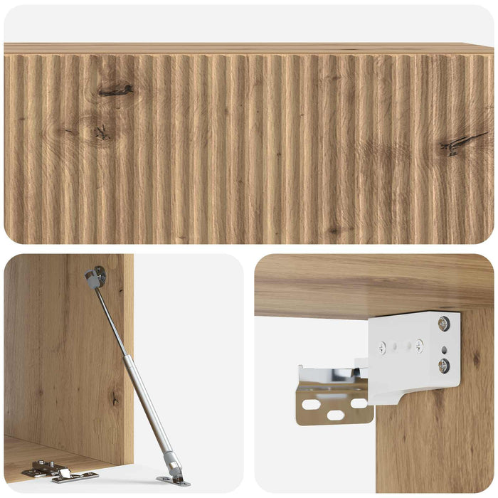 Oglindă TV montată pe perete Stejar Artizanal 98 x 41 x 30 cm - WALTI WALTI