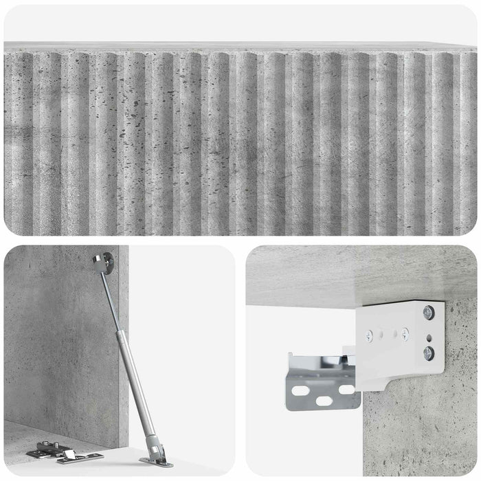 Oglindă TV montată pe perete Gri Beton 59,5 x 31 x 30 cm - WALTI WALTI