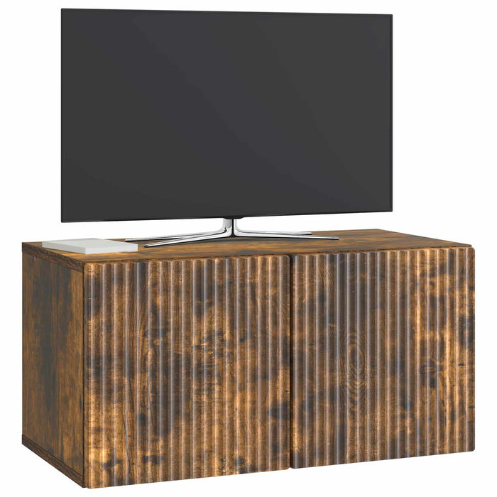 Oglindă TV montată pe perete Stejar fumuriu 59,5 x 31 x 30 cm - WALTI WALTI