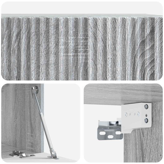Oglindă TV montată pe perete Sonoma gri 59,5 x 31 x 30 cm - WALTI WALTI