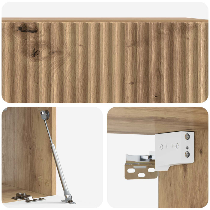 Oglindă TV montată pe perete Stejar Artizanal 59,5 x 31 x 30 cm - WALTI WALTI
