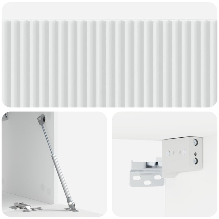 Oglindă TV montată pe perete Pe perete Alb 78,5 x 31 x 30 cm - WALTI WALTI