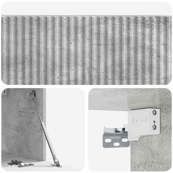 Oglindă TV montată pe perete Gri Beton 78,5 x 31 x 30 cm - WALTI WALTI