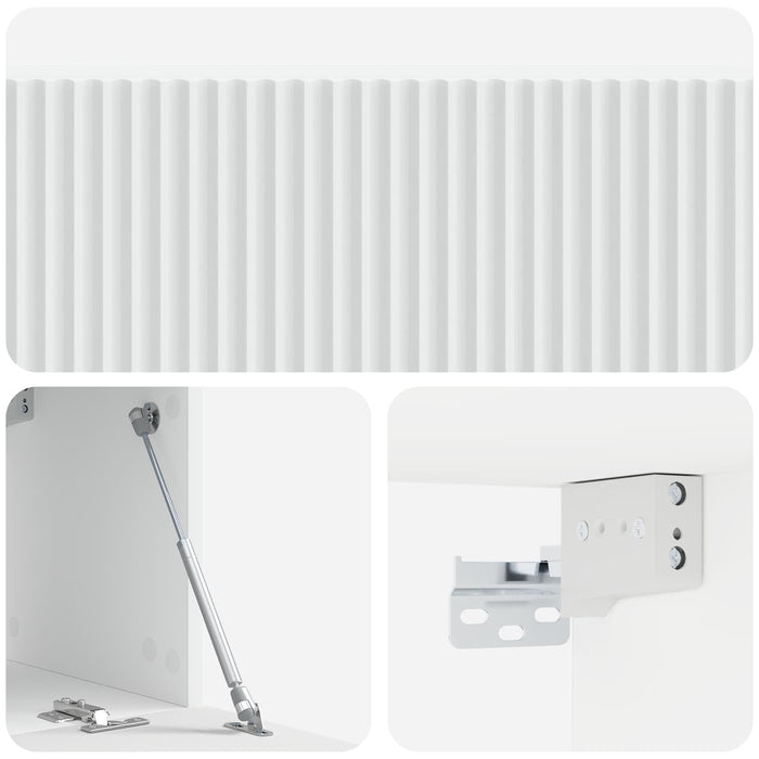 Oglindă TV montată pe perete Alb 98 x 31 x 30 cm Lemn prelucrat - WALTI WALTI