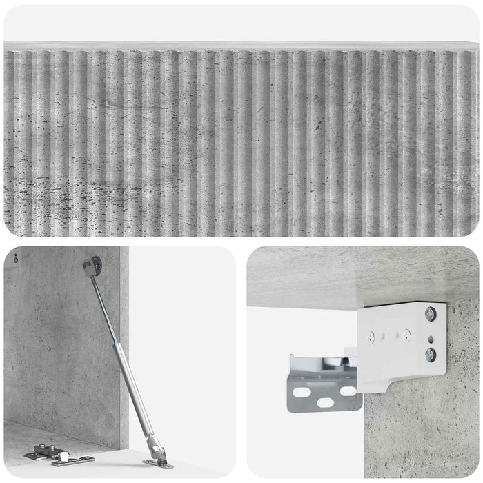 Oglindă TV montată pe perete Gri Beton 98 x 31 x 30 cm - WALTI WALTI