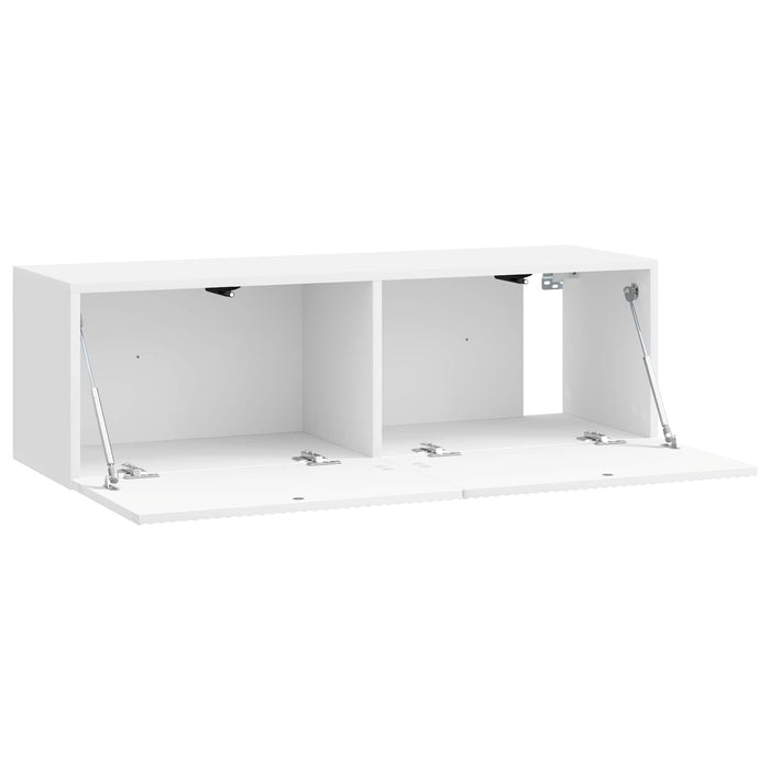 Oglindă TV montată pe perete Alb foarte lucios 98 x 31 x 30 cm - WALTI WALTI