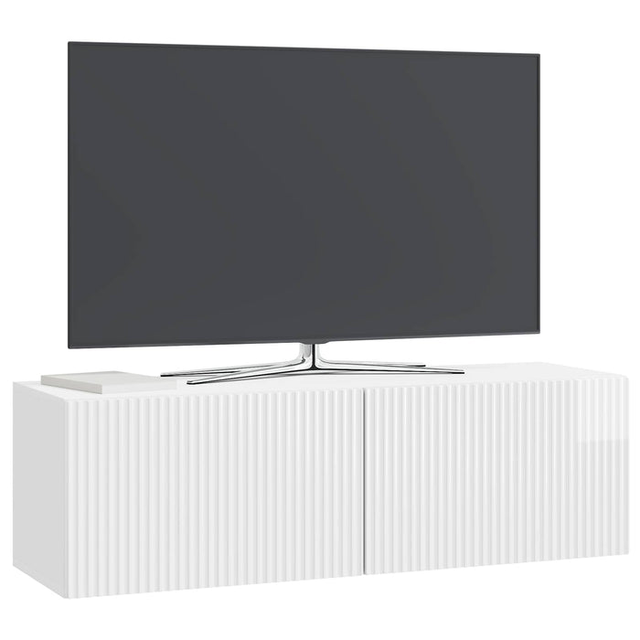 Oglindă TV montată pe perete Alb foarte lucios 98 x 31 x 30 cm - WALTI WALTI