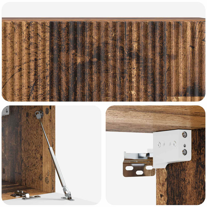 Oglindă TV montată pe perete Lemn vechi 98 x 31 x 30 cm - WALTI WALTI
