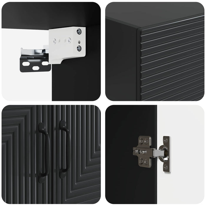 Dulap montat pe perete Negru 66 x 34,5 x 90 cm Lemn prelucrat - WALTI WALTI