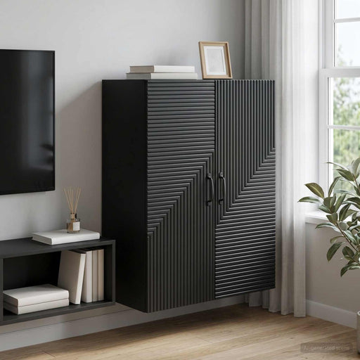 Dulap montat pe perete Negru 66 x 34,5 x 90 cm Lemn prelucrat - WALTI WALTI