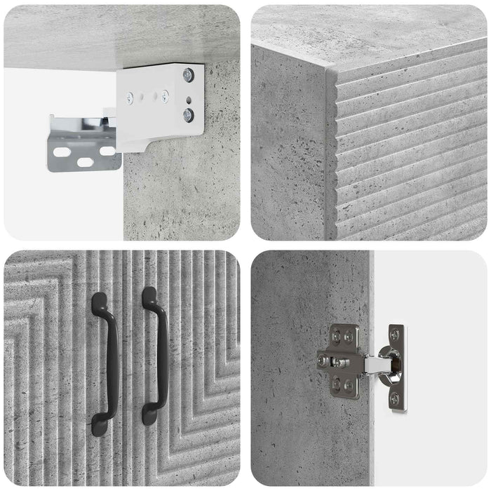 Dulap montat pe perete Gri Beton 66 x 34,5 x 90 cm - WALTI WALTI