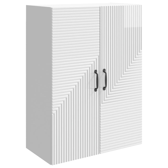 Dulap montat pe perete Alb foarte lucios 66 x 34,5 x 90 cm - WALTI WALTI