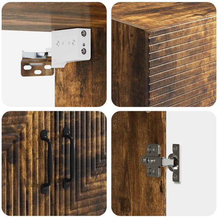 Dulap montat pe perete Stejar fumuriu 66 x 34,5 x 90 cm - WALTI WALTI